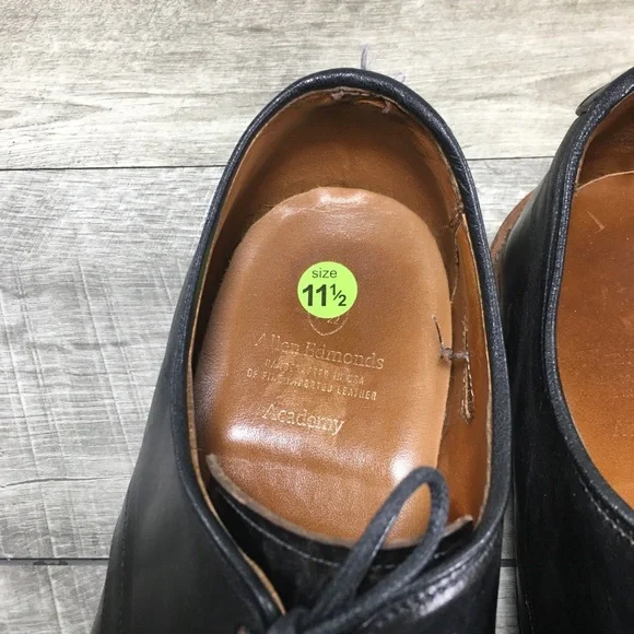 Allen Edmonds Academy Mens Black Leather Oxfords Lace Up Preppy Shoes Size 11.5